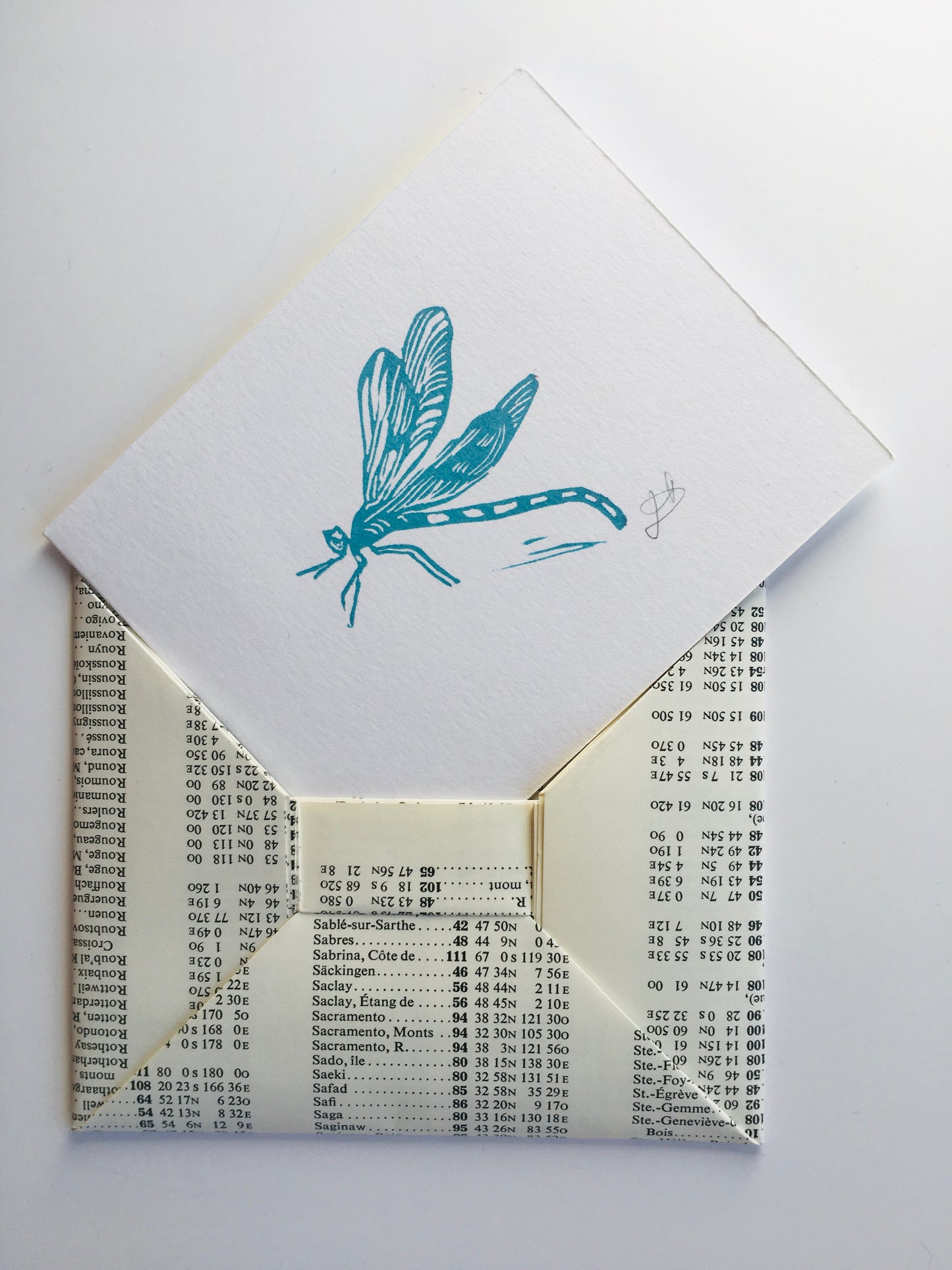 Libellule - - carte et enveloppe